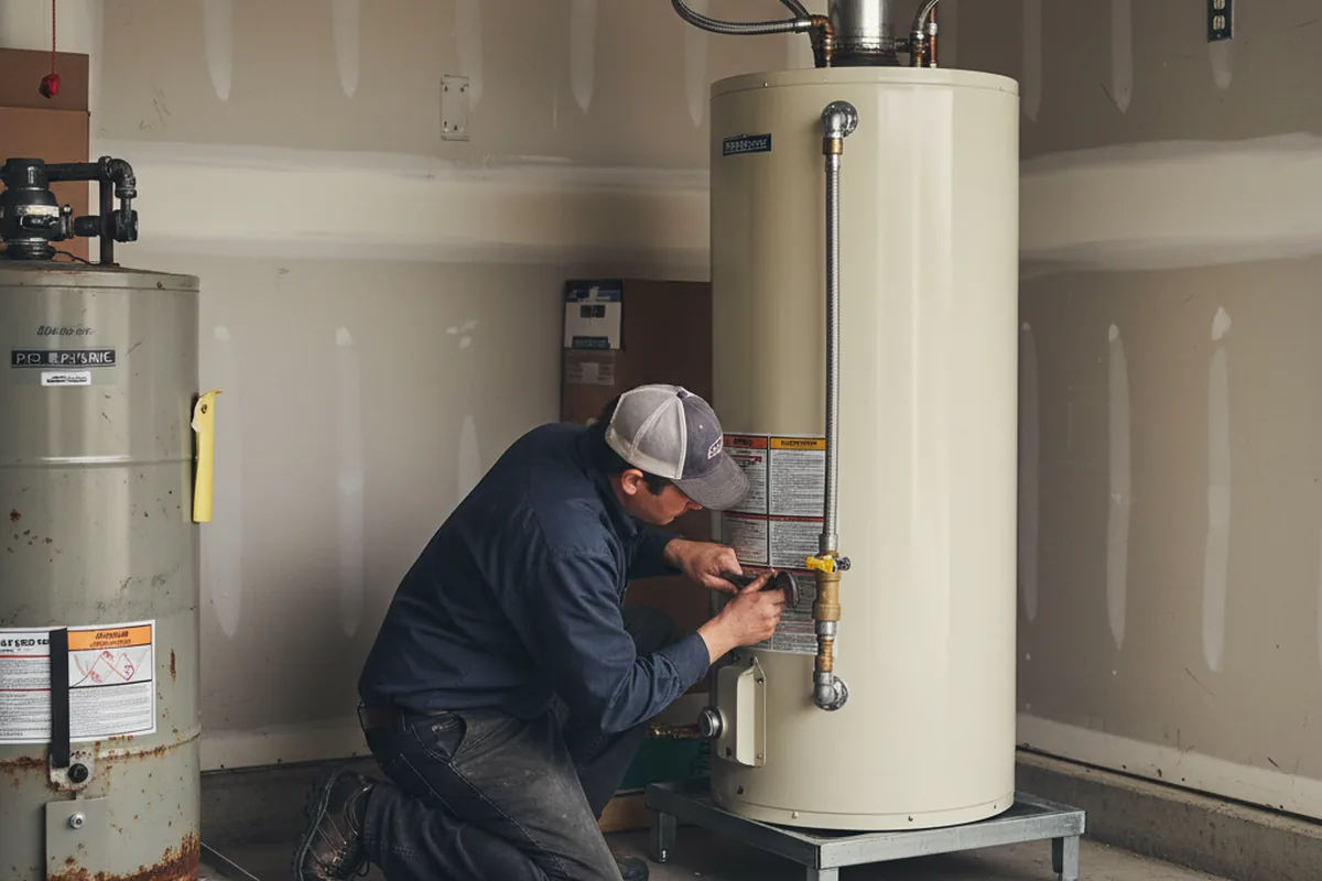 Water heater and shutoff valve replacement in Belcamp